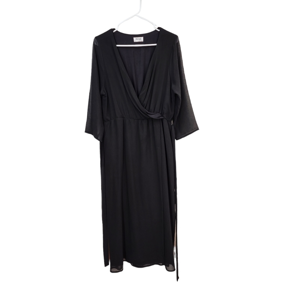 Love Sadie Women's Tie Waist Faux Wrap Dress - L